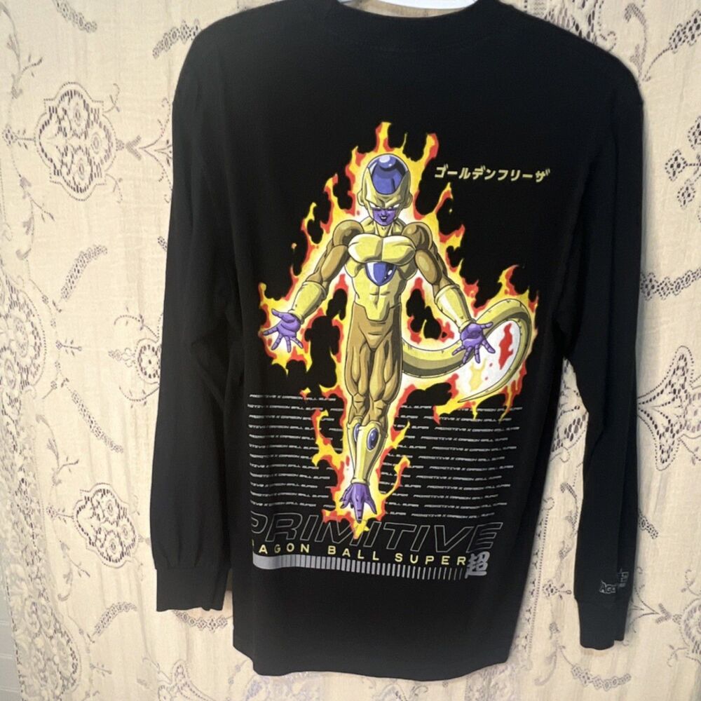 Primitive Dragon Ball Super Golden Frieza Black Graphic Long Sleeve T-Shirt - Picture 2 of 2
